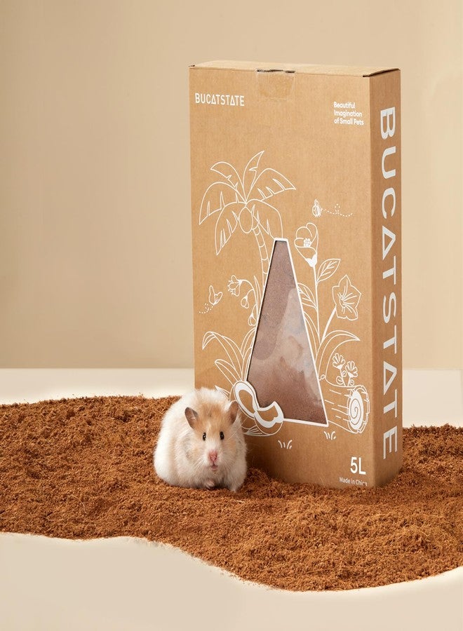 BUCATSTATE 5L Natural Coco Fiber Hamster Bedding, Soft Natural Coco Fiber Substrate for Small Pets & Dwarf Syrian Hamsters, Gerbils, Mice, Low-dust Hamster Hamsters - Image 1
